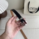 罗意威光滑牛皮革Pebble腰带，搭配Anagram Pebble针扣，2Cm宽，五孔调节。颜色：黑色
