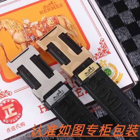 男士腰带：爱马仕 原单 男士皮带：百分百头层牛皮，保证真皮。24K纯钢扣双面可用专柜同等质量， 送人自用首选 包装： 请认准如图专柜包装，赠送打孔器，银联发票， - 点击图像关闭