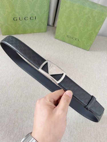 特P210 古驰：Guccl男士3.5Cm自动带系列，正面为进口牛皮头层高温热压小G面，底为小牛皮头层平纹皮，搭平滑字母精品钢扣，支持Nfc