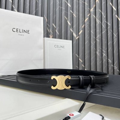 特P150 官网款 赛琳Celine Ss20新款凯旋门Logo 韩版时尚腰带皮带 男士女士通用 宽度2.5Cm 树膏皮