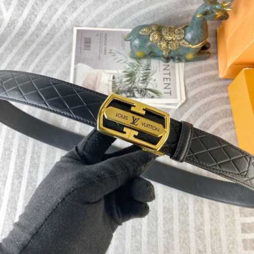 Lv 特种皮腰带自动带系列 ，原厂五金精品不锈钢扣，手感柔软舒适 宽3.5Cm。