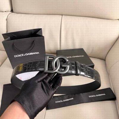 特 Dg 宽4.0Cm Dolce&Gabbana 新款男士鳄鱼纹腰带 搭配全新镀钌 Dg 交叉造型徽标搭扣
