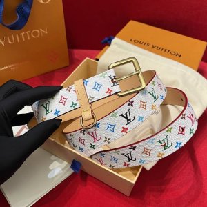 L V 村上隆联名腰带 女士款 宽3Cm 黑白彩两色可选 代购