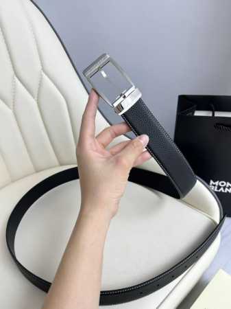 特 Montblanc万宝龙 宽3.5Cm 采用头层牛皮 精品针式扣头 自由裁剪商务休闲 - 点击图像关闭