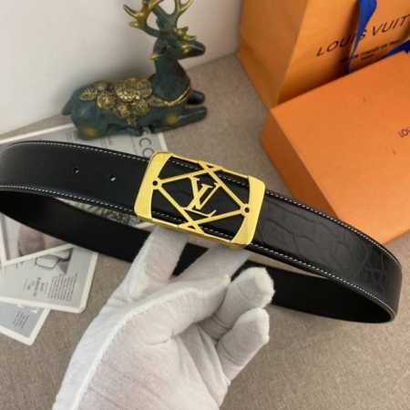 Lv 特种皮腰带系列 原厂五金精品不锈钢扣 手感柔软舒适 宽3.8Cm - 点击图像关闭