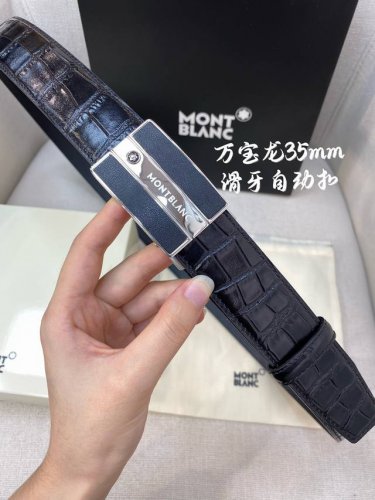 万宝龙男士自动腰带- 宽度34Mm 316精品钢扣 精工打造 手感柔软 可以裁剪