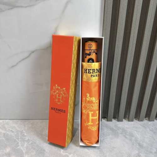 Hermes 爱马仕 夏季新款 全自动折叠晴雨伞 黑色涂层防晒有效阻隔紫外线99%，Upf 50 所以能起到伞下体感降温的效果！ 有效隔热，高效防晒 一把搞定，