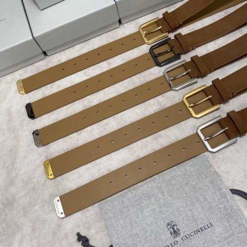 配原版包装，Brunellocucinelli布内罗 古奇拉利3.5宽男士真皮磨砂牛皮双面头层意大利品牌，休闲装搭配设计风格，欢迎大家转载图片。
