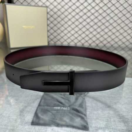 汤姆福特最新网红爆款双面头层牛皮专柜同步3.8宽新款上市了，原版牛皮，搭配铜扣，优雅，大方用的方便。谢谢你转载。 - 点击图像关闭