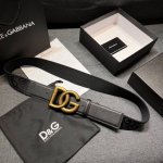 p220 Dg 杜嘉班纳，宽4.0Cm Dolce&Gabbana 新款 男士织带印花腰带，搭配徽标搭扣 Lux 鞍皮腰带