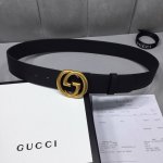 配送专柜全套礼盒包装。 Gucci 经典原单配以标志双 G 带扣。宽度:3.8Mm，修长真皮腰带采用Gucci原厂小牛皮精致而成。手感柔软 品质保证 无忧售后
