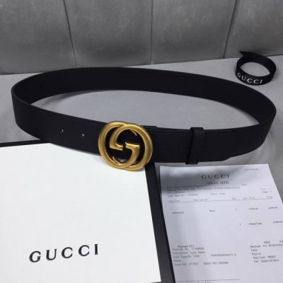 配送专柜全套礼盒包装。 Gucci 经典原单配以标志双 G 带扣。宽度:3.8Mm，修长真皮腰带采用Gucci原厂小牛皮精致而成。手感柔软 品质保证 无忧售后