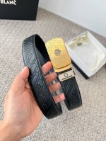 品名：万宝龙.Montblanc原单 腰带 自动皮带 DDD 型号：内穿款自动带，原版新款纯钢材质自动扣，双面头层牛皮实物拍摄， DDD 材料：百分百头层牛皮，