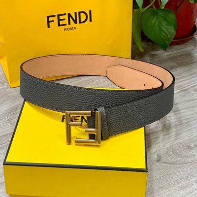 图片包装 Fendi 芬迪 男士时尚休闲腰带 原版荔枝纹面+头层磨砂底 顶级做工，搭配标志Ff搭扣，奢华时尚休闲 原单品质。宽38Mm