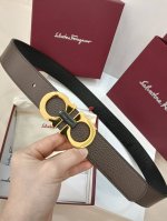 特 Ferragamo.菲拉格慕 全套包装 宽度3.5Cm 高级定制款男士皮带 双面进口牛皮 可双面使用 自行选择搭配 真材实料 很有质感 时尚经典不失风范 搭