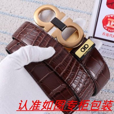 品名：菲拉格木 腰带原单 皮带 材料：百分百头层牛皮，保证真皮。24K纯钢扣双面可用专柜同等质量， 送人自用首选包装： 请认准如图专柜包装，赠送打孔器，银联发票