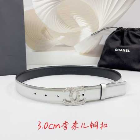 特 3.0Cm 香奈儿腰带，双面头层牛皮皮料，长度：.75.80.85.90.95.100欧，铜五金字母扣原版开模定制庆祝] - 点击图像关闭