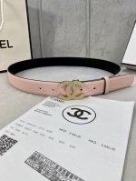 宽度3.0Cm Chanel 香奈儿 经典款平纹 两面牛皮搭配金 银 色镶钻钢扣。