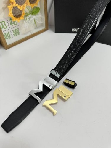 品名：万宝龙 Montblanc 材质：原单牛皮腰带 百分百头层牛皮腰带保证真皮，24K纯钢扣，专柜原单品质、做工精细，时尚大牌，送人自用首选 包装： 请认准如
