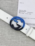 宽度4.0Cm G U C C I 经典帆布织带腰带 头尾用采头层小皮牛的点缀 配以织纹质皮滚边和原单钢扣。夏季男百女搭款 上身效超果级棒