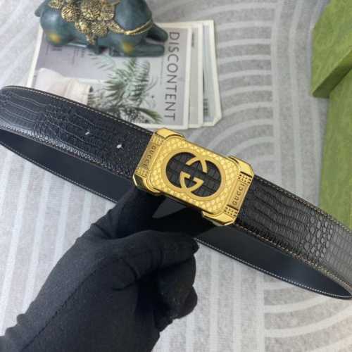 古奇 特种皮腰带系列 ，原厂五金精品不锈钢扣，手感柔软舒适 宽3.8Cm。