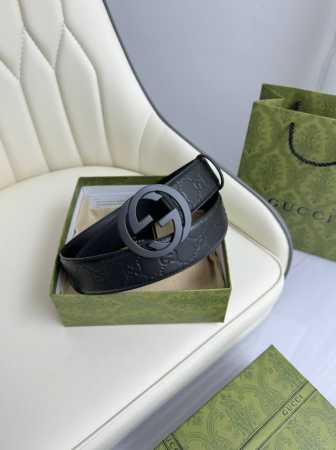 特 Gucci，原厂精密电渡扣头，意大利原厂皮，宽4.0Cm，代购级。 - 点击图像关闭