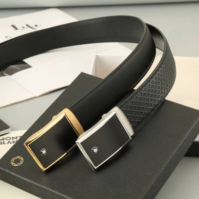 特 万宝龙 头层自动牛皮 宽3.5Cm 官网同步，不锈钢金属标识，适合商务低调人士！自动扣款式
