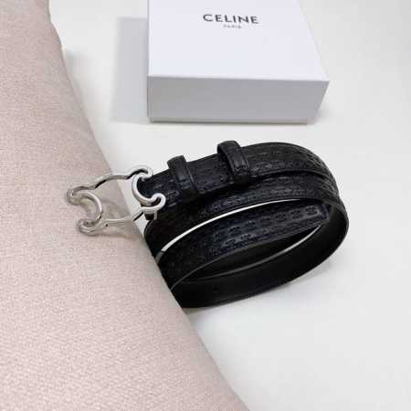 特 Celine 压小花 Triomphe中号Triomphe压印天然牛皮革腰带 2.5Cm 最新款 - 点击图像关闭