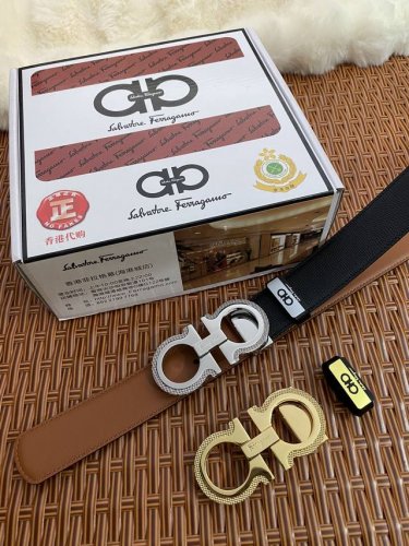 品名：菲拉格幕 原单皮带 材质：原单牛皮腰带 百分百头层牛皮腰带保证真皮，24K纯钢扣，专柜原单品质、做工精细，时尚大牌，送人自用首选 包装： 请认准如图专柜包