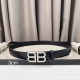Alenciaga Bb 窄版腰带 这款bb 版腰带来自balenci设计细节，正面扣、打孔式细节3.0Cm 男女均可佩戴