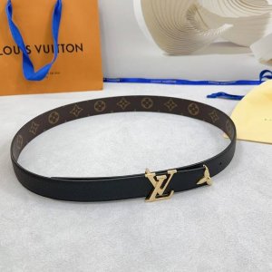 3.0Cm 路易威登Lv腰带，双面头层牛皮皮料，长度：.75.80.85.90.95.100.105.110欧，铜五金扣原版开模定制庆祝]