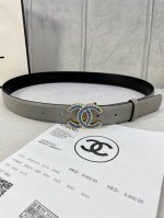 宽度3.0Cm Chanel 香奈儿 原版平纹牛皮金 银 色镶钻钢扣