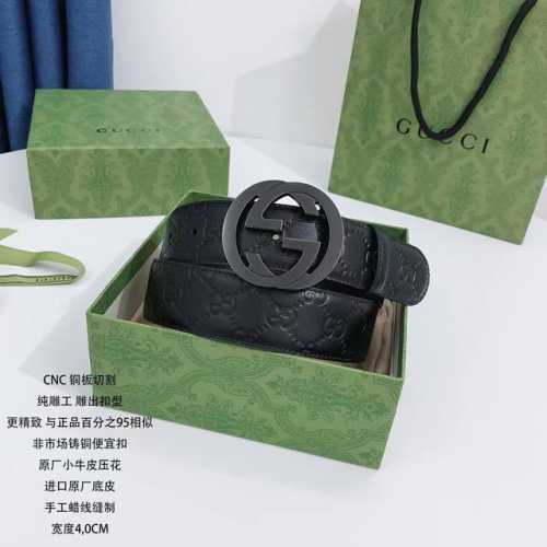 Gucci古奇皮带 压花系列，3.8Cm宽 永恒不变的经典之作。原版压花配专柜同款五金，品质可见！