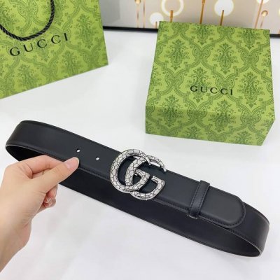 古驰 Gucci 4.0Cm爆裂纹铜扣，蛇皮纹路，搭配双面头层牛皮，时尚百搭，商务休闲