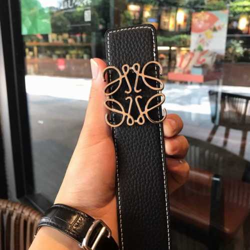 罗意威 Loewe 顶级原单专柜款 双面进口荔纹腰带，双面可用，搭配经典铜扣，宽度3.8Cm，工艺精湛、手感柔软、细腻，高端定制，永恒经典.
