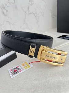 品名：万宝龙.Montblanc原单 腰带 自动皮带 型号：自动带，原版新款纯钢材质自动扣，双面头层牛皮实物拍摄， 材料：百分百头层牛皮，保证真皮。专柜同等质量