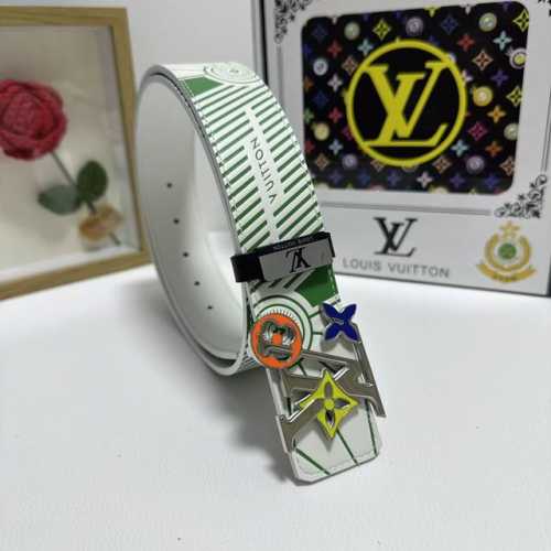 品名：Lv..路易..威登 材质：原单牛皮腰带 百分百头层牛皮腰带保证真皮，24K纯钢扣，专柜原单品质、做工精细，时尚大牌，送人自用首选 包装： 请认准如图专柜