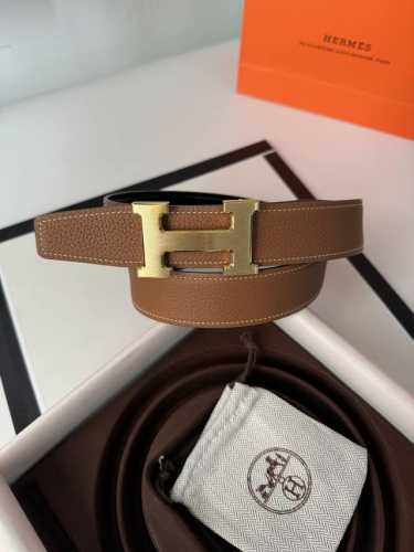 Hermes男款3.2Cm精钢焊点扣搭配专柜最新底皮原版皮荔枝！65247
