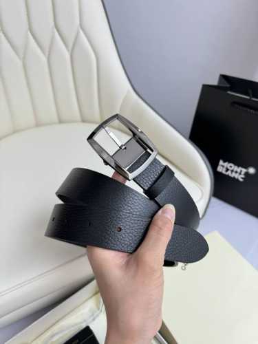 Montblanc万宝龙 宽3.5cm 采用头层牛皮 精品针式扣头 自由裁剪商务休闲