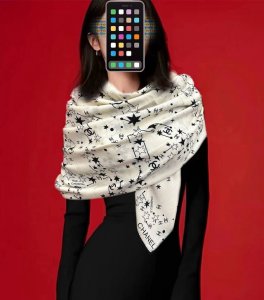 新款2025 香奈儿 星星涂鸦 官网同步 双面同色 经典设计优雅风 ~气质到骨子里 香奶奶新一季的面料超高级，真心超级柔软，丝丝顺滑 韧性很强 不容易被轻易勾丝