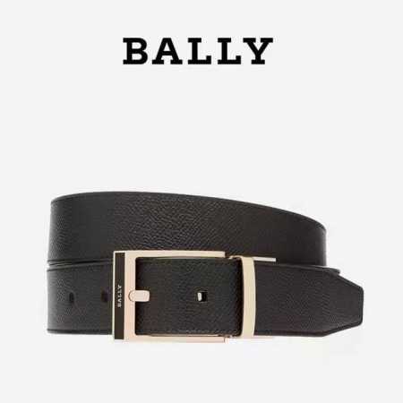 特 Bally巴利 专柜同款 男士双面用简约商务腰带 宽3.4Cm双面进口牛皮制成 双面设计 一面掌纹黑色 一面光滑深咖，正面饰有银色金属搭扣。正装腰带是经典的 - 点击图像关闭