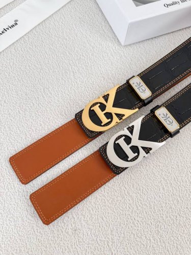 皮带：C K顶级复刻.单扣 双扣 腰带：Ck潮牌.专柜正品.Cooperkelvina原单大牌品质百分百进口原厂头层牛皮，内穿尾巴.暗扣款，保证真皮-Ck字母L