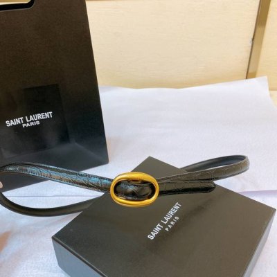 Saint Laurent 23圣罗兰女士腰带皮带 原厂精密电渡扣头，意大利原厂皮，宽1.5Cm，代购级。