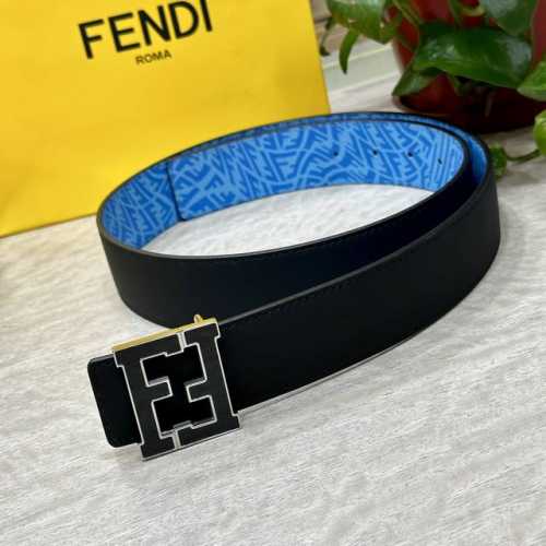 特 片装1 Fendl 芬迪 专柜同款 宽40Mm原版定制天蓝色ffvertigo图案皮料 搭配ff按钉钢扣 时尚潮流 经典百搭款