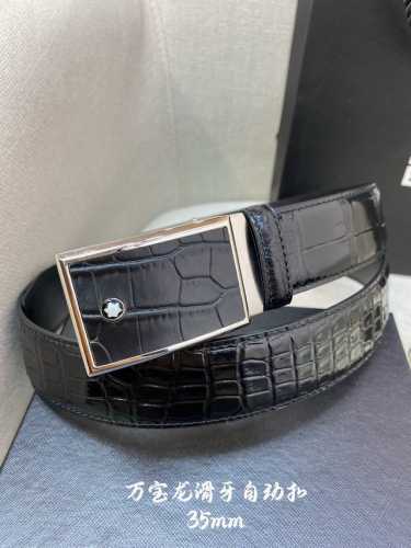 万宝龙男士自动腰带- 宽度34Mm 316精品钢扣 精工打造 手感柔软 可以裁剪