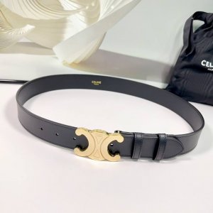 特 3.4Cm赛琳新款腰带，双面头层牛皮皮料，长度：75.80.85.90.95.100.欧， 铜 五金扣原版开模定制庆祝]