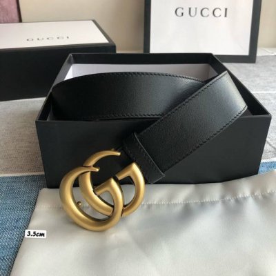 特 Gucci古驰 全套包装 男女款通用 腰带采用标志性的古铜色Gg搭扣设计，搭配上乘皮料精制而成。