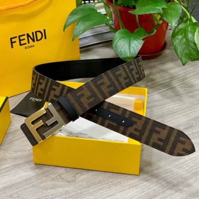 特 片装1 Fendl 芬迪 专柜同款 宽3.8Cm 原版定制布料 单环皮带钢扣 Ff图案布料材质 黑色皮革内衬 单钉镀钯金属配件 时尚潮流 经典系列