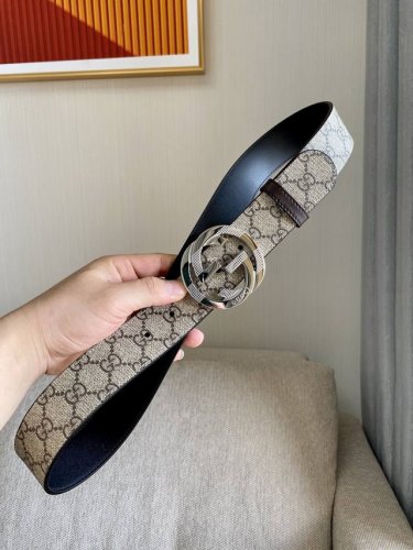 特 Gucci[正] 经典款G家印花搭配顶级纯钢五金扣采用精挑细选进口顶级牛皮， 宽度4.0Cm