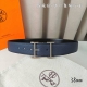 特 HermèS 爱马仕针扣 原单品质 进口头层牛皮 深蓝色荔枝纹搭配进口原版Box黑色平纹 38Mm宽 双面可用 配官网H亮银 亮金 亮枪扣